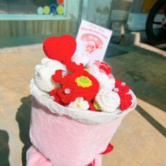 Bó Hoa Tròn Trái Tim Đỏ