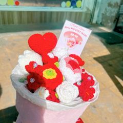 Bó Hoa Tròn Trái Tim Đỏ