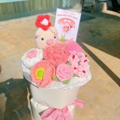 Bó Hoa Tròn Heo Hoa Hồng