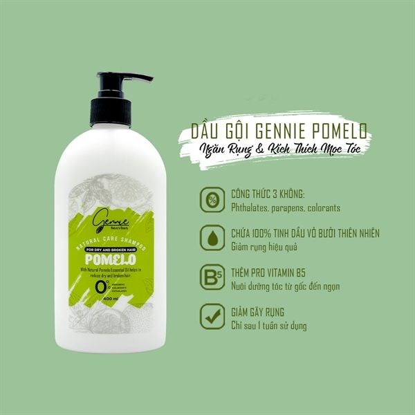 Dầu Gội Gennie Natural Care Shampoo – Pomelo 400Ml