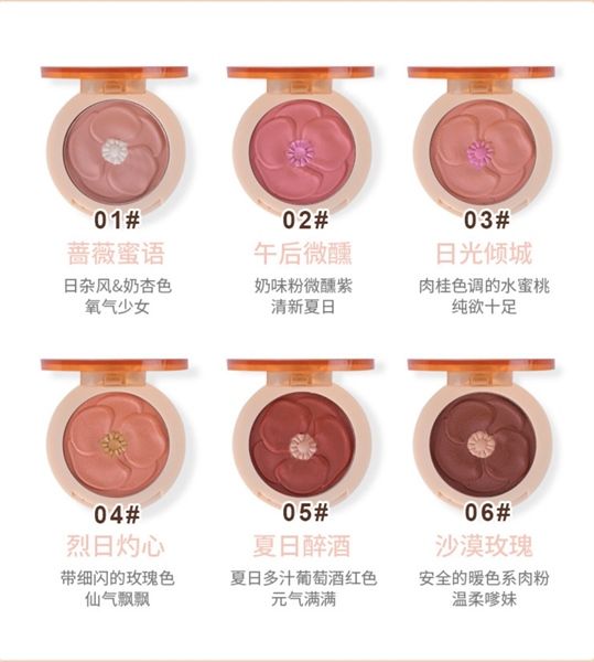 Phấn Má Hồng Maffick Flower Warm Blush Powder Pan 6gr