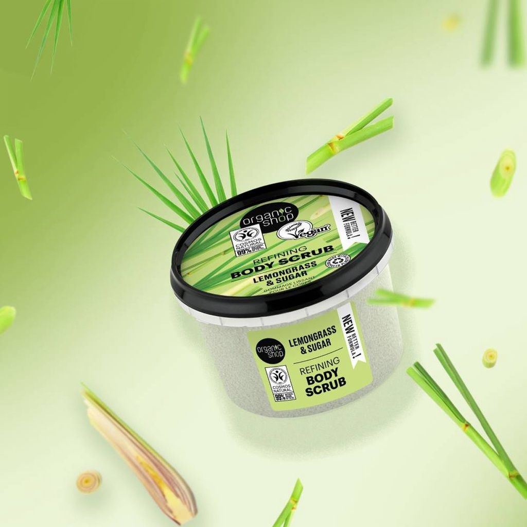 Tẩy Tế Bao Chết Organic Shop Refining Body Scrub #Lemongrass & Sugar 250Ml
