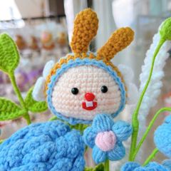 Chậu Hoa Vuông Hoa Mix Đầu Thú Xanh