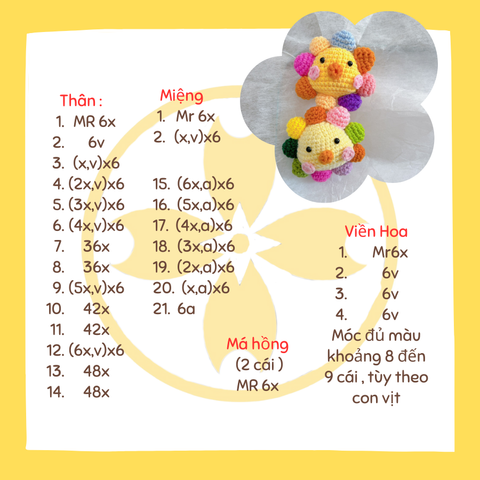Móc Khóa Con Vịt Hoa Cute