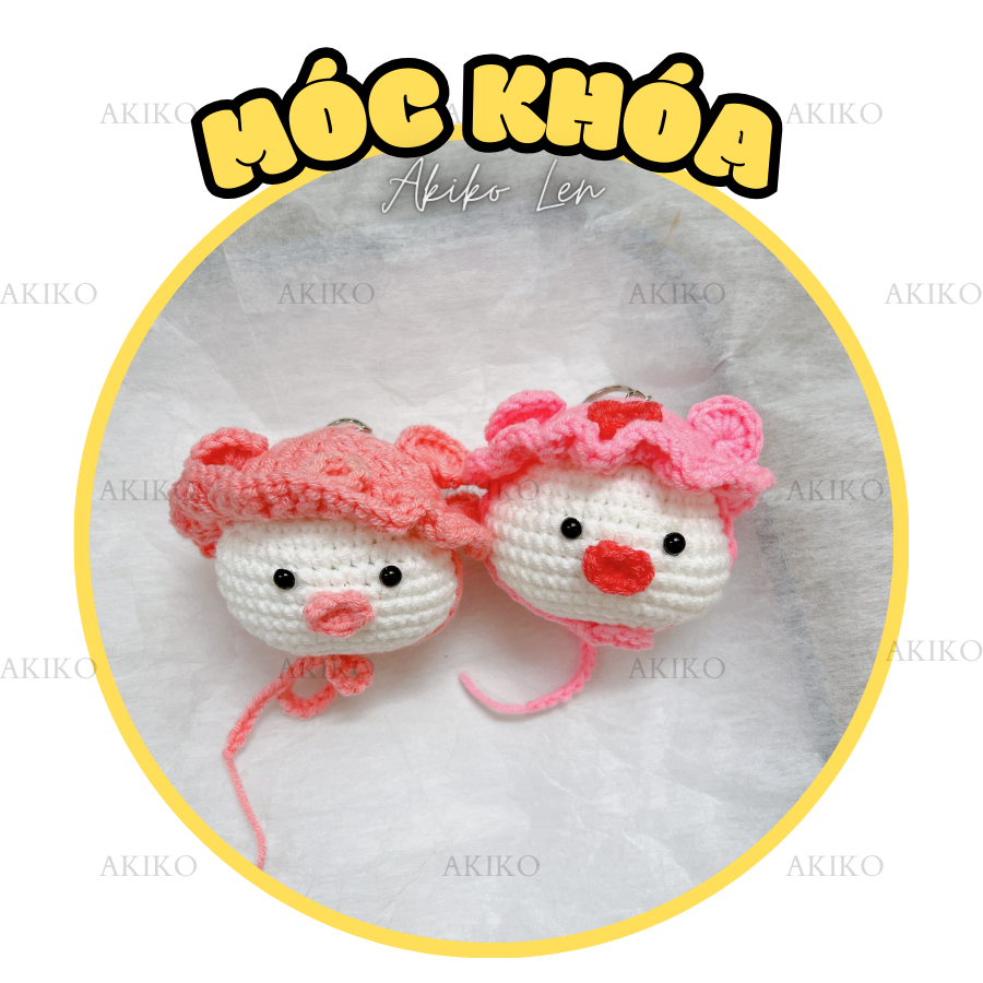 Móc Khóa Bé Nấm Hồng Khổng Lồ