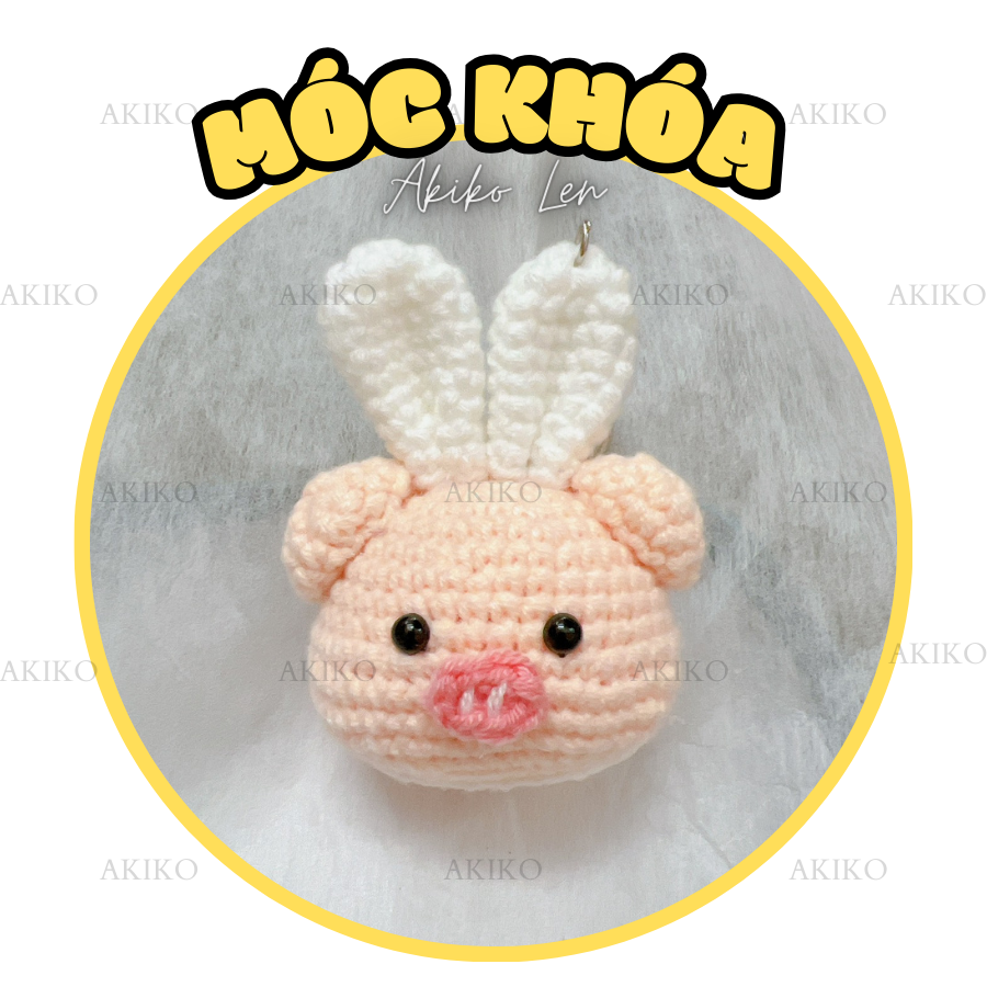 Móc Khóa Con Heo Tai Thỏ