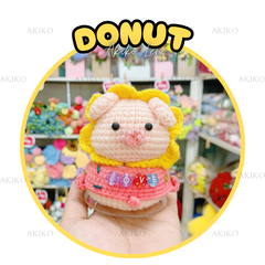 Đế Donut Lúc Lắc Heo Viền Hoa Vàng