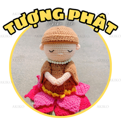 Tượng Chú Tiểu Ngồi Thiền Hoa Sen