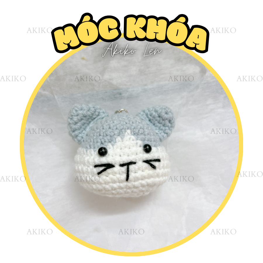 Móc Khóa Mèo Xám