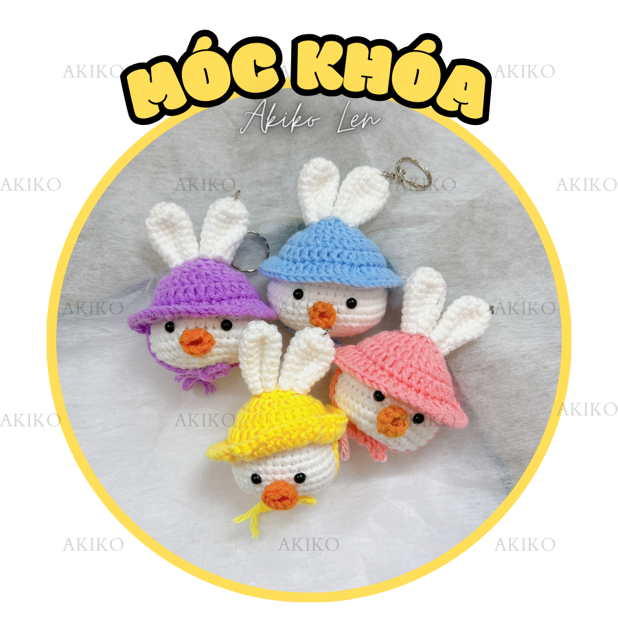 Móc Khóa Bé Thỏ Đội Nón