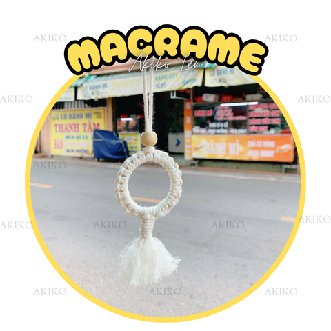 Macrame Móc Khóa Tròn Tua Rua Mẫu 1