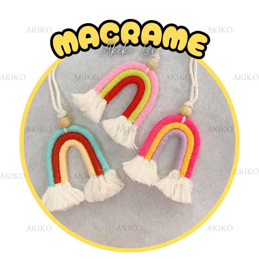 Macrame Móc Khóa Cầu Vòng 3 Màu