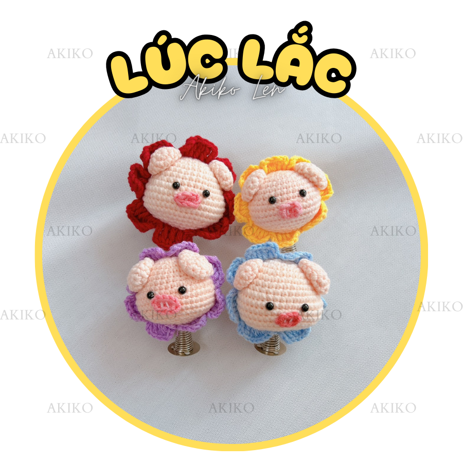 Lúc Lắc Con heo Viền Hoa