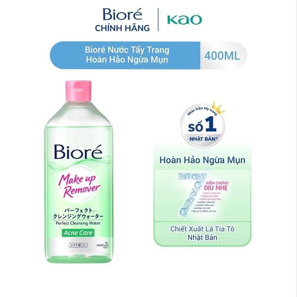 Nước Tẩy Trang Bioré Makeup Remover Perfect Cleansing Water Acne Care 400Ml