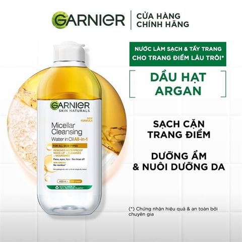 Nước Tẩy Trang Garnier Skin Naturals Micellar Cleansing Water In Oil All-In-1 400Ml