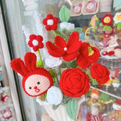 Chậu Hoa Thỏ Đỏ Xinh Xắn