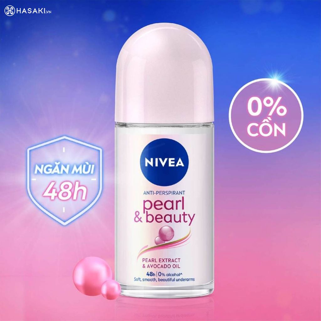 Lăn Khử Mùi Nivea Anti - Perspirant Pearl & Beauty #Pearl Extract & Avocado Oil 50ml