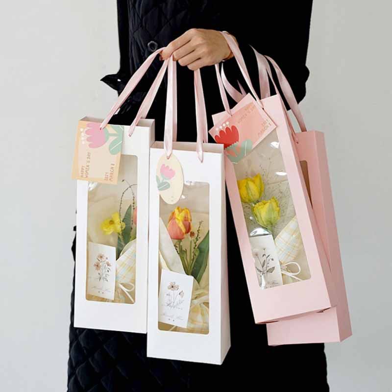 Phụ Kiện - Túi giấy mặt kính màu hồng