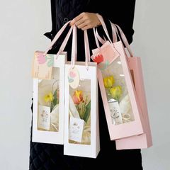 Phụ Kiện - Túi giấy mặt kính màu hồng