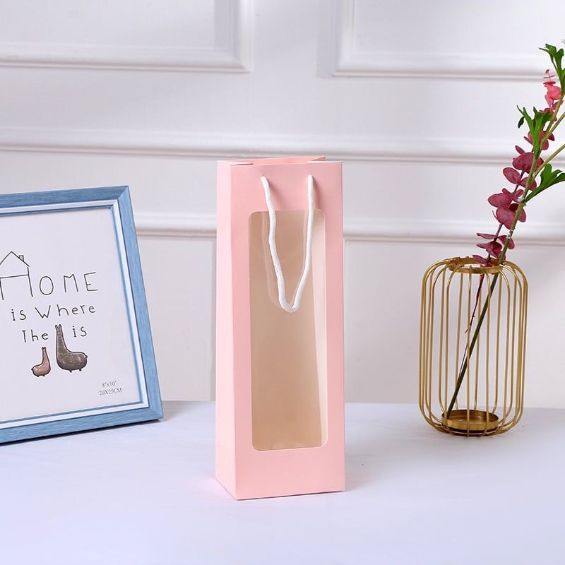 Phụ Kiện - Túi giấy mặt kính màu hồng