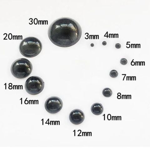 Phụ Kiện - 5 Cặp mắt thú len thú bông màu đen