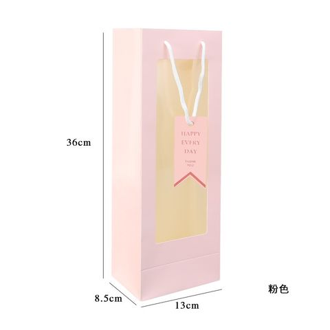 Phụ Kiện - Túi giấy mặt kính màu hồng