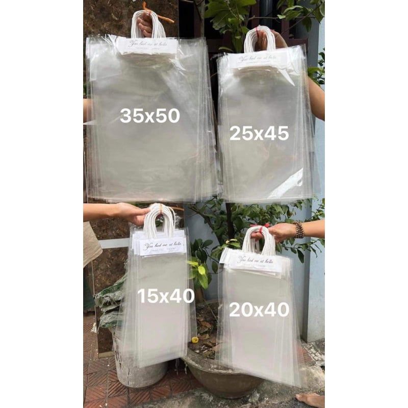 Phụ Kiện -  Túi đựng hoa trong suốt có quai
