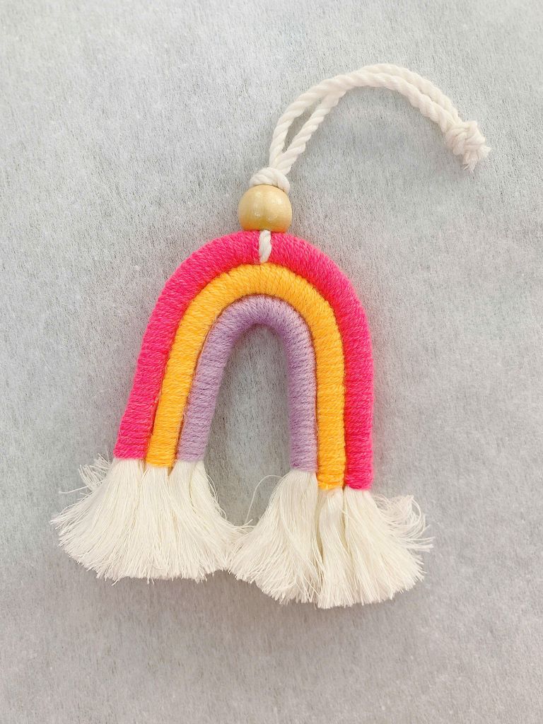 Macrame Móc Khóa Cầu Vòng 3 Màu