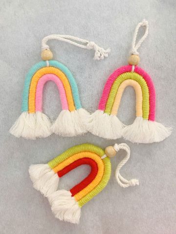 Macrame Móc Khóa Cầu Vòng 3 Màu