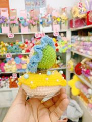 Đế Donut Lúc Lắc Hoa Xanh Dương