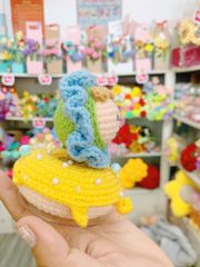 Đế Donut Lúc Lắc Hoa Xanh Dương