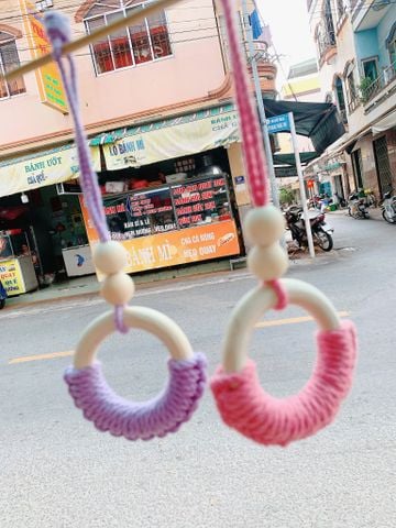 Macrame Móc Khóa Tròn Mẫu 6
