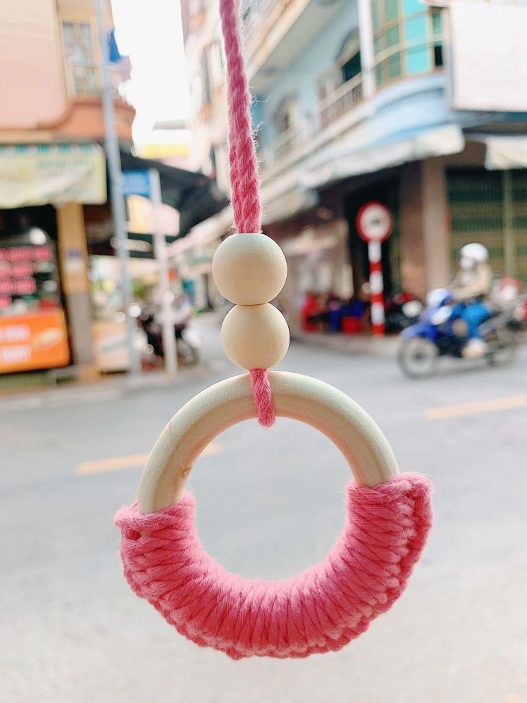 Macrame Móc Khóa Tròn Mẫu 6