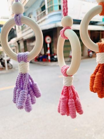 Macrame Móc Khóa Tròn Mẫu 6