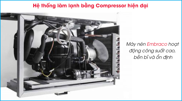 Hệ thống làm lạnh bằng máy nén công suất cao của bàn mát salad Turbo Air cho hiệu quả làm lạnh nhanh sâu