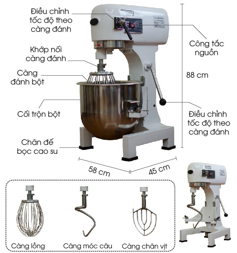 Máy trộn bột luxta 30 lit giá tốt