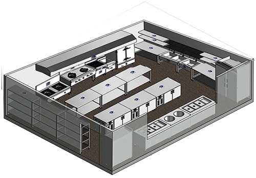 Mô hình thiết kế bếp công nghiệp chuẩn cho nhà hàng khách sạn