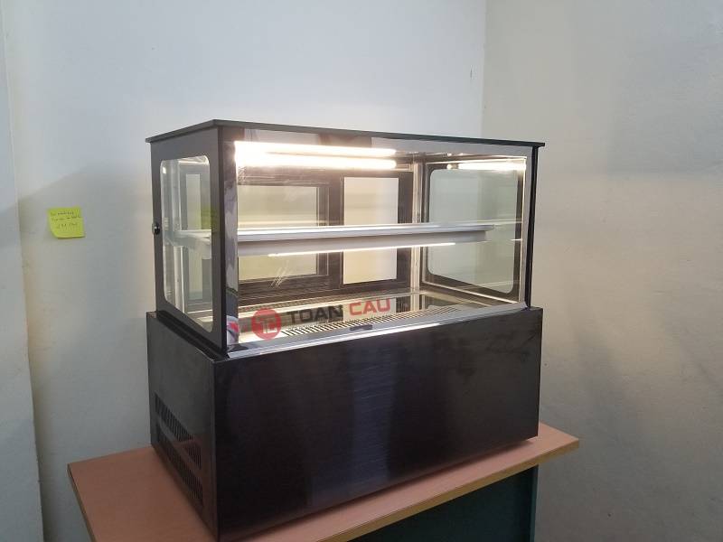 Tủ bánh kem mini để bàn inox kính vuông chất lượng
