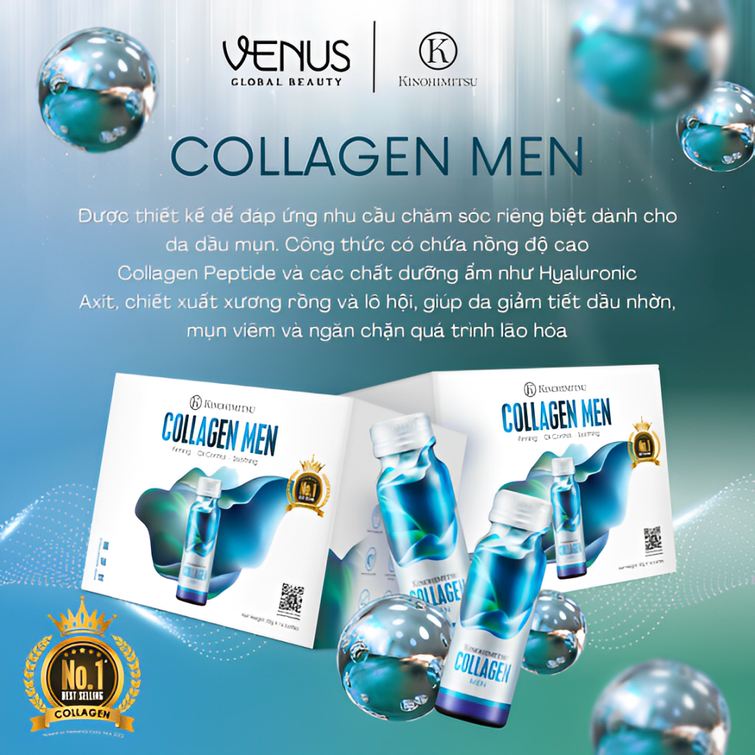  Kinohimitsu Collagen Men 50G | NƯỚC UỐNG ĐẸP DA , KIỂM SOÁT DẦU CHO NAM 