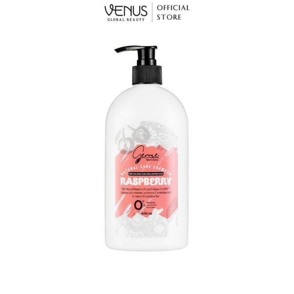  Dầu gội - xả Gennie Natural Care Shampoo - Raspberry for Colored & Highlighted Hair 400ml 