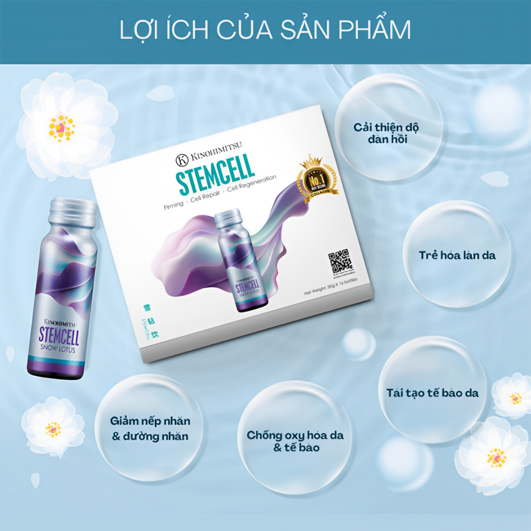  Kinohimitsu Stemcell 50G | NƯỚC UỐNG TRẺ HOÁ, TÁI TẠO DA TỪ TẾ BÀO GỐC 