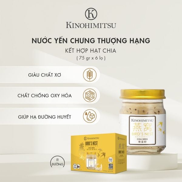  Nước yến hạt Chia cao cấp 75G | NƯỚC YẾN THƯỢNG HẠNG GIÚP HẠ ĐƯỜNG HUYẾT,  GIÀU CHẤT XƠ 