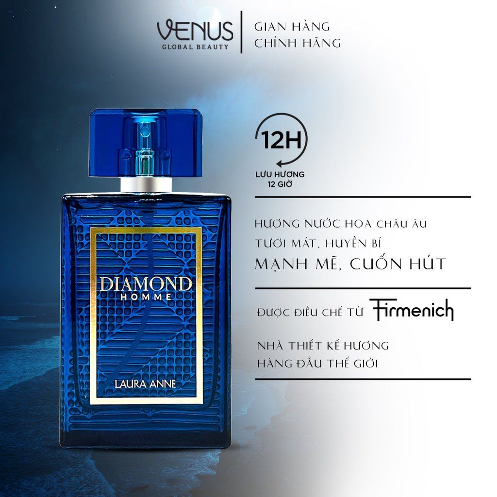  Nước hoa Nam Diamond Homme Dark Blue 45ml 