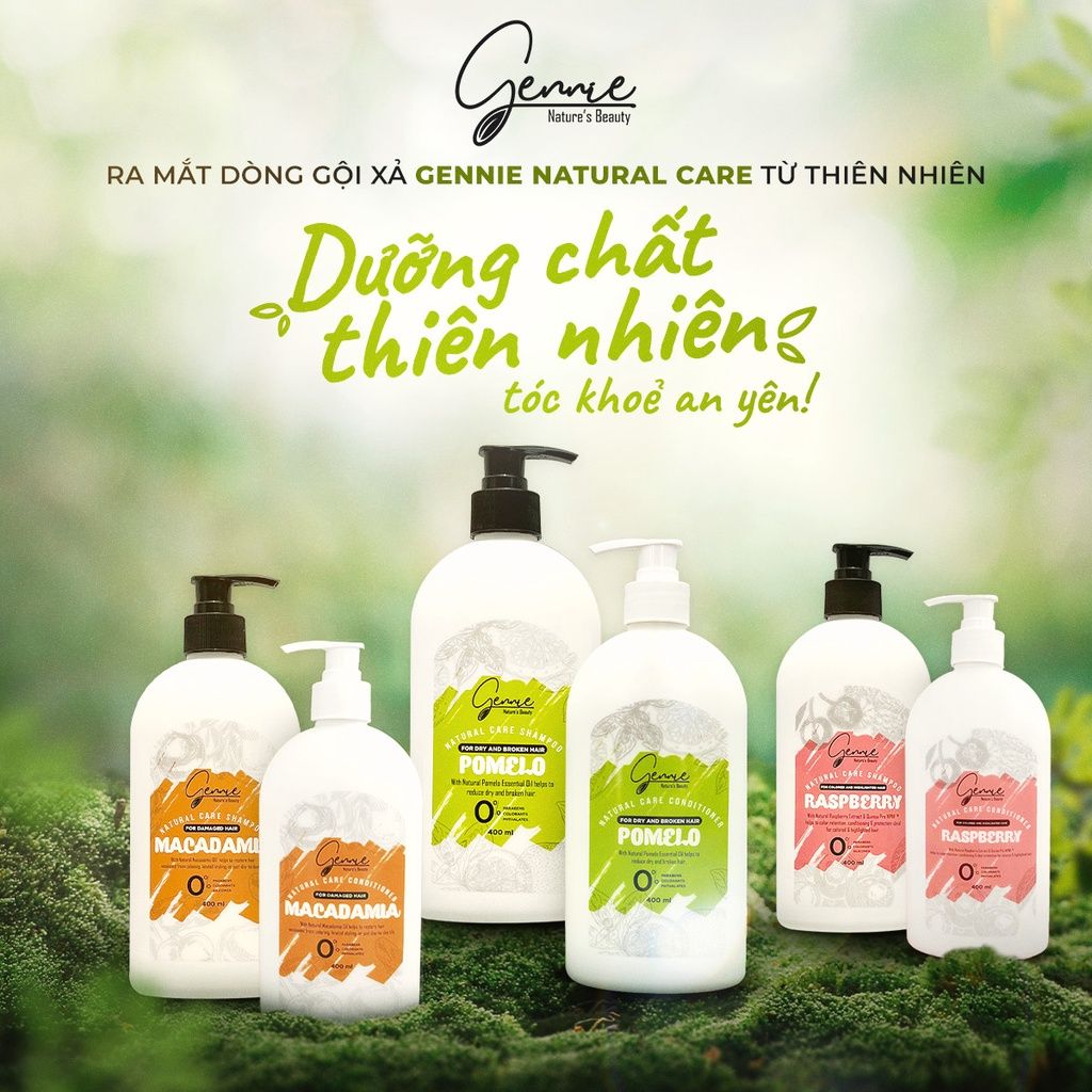  Dầu gội - xả Gennie Natural Care Shampoo - Macadamia for Damaged Hair 400ml 