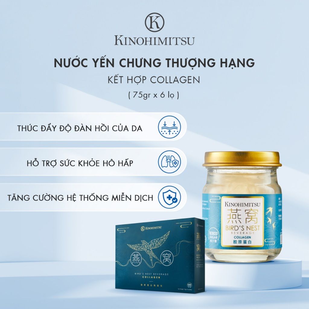  Nước yến Collagen Biển Sâu cao cấp 75G | NƯỚC YẾN THƯỢNG HẠNG  ĐẸP DA , CẢI THIỆN HÔ HẤP 