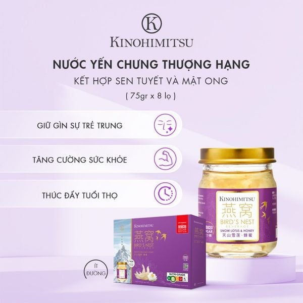  Nước yến Tuyết Liên và Mật Ong 75G | NƯỚC YẾN THƯỢNG HẠNG CHỐNG LÃO HOÁ , TRƯỜNG THỌ 
