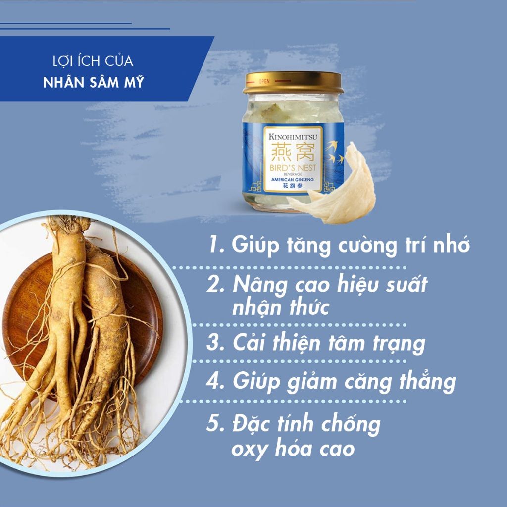  Nước yến Nhân Sâm 75G | NƯỚC YẾN THƯỢNG HẠNG TĂNG CƯỜNG TRÍ NHỚ,  TĂNG SINH LỰC 