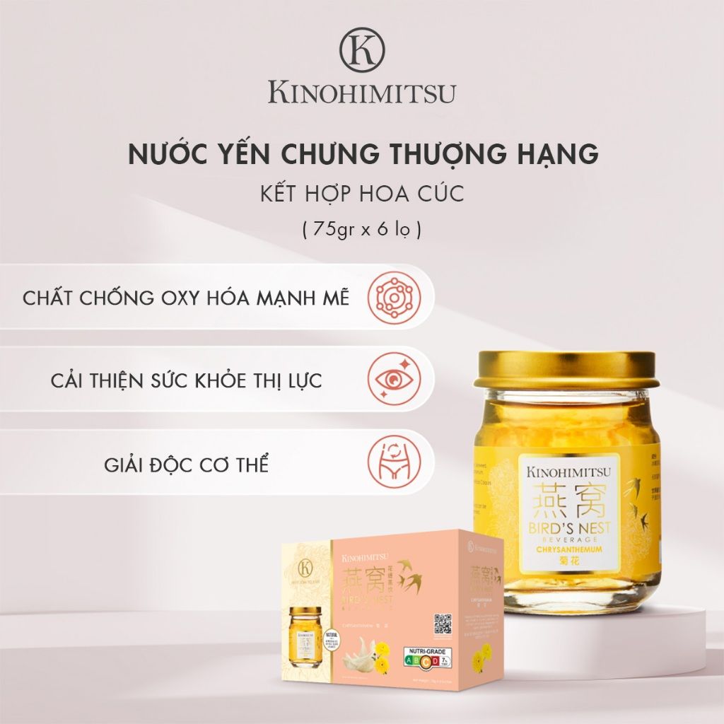  Nước yến Hoa cúc cao cấp 75G | NƯỚC YẾN THƯỢNG HẠNG  CẢI THIỆN THỊ LỰC, GIẢI ĐỘC 