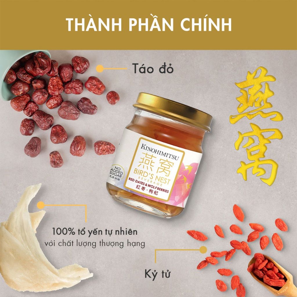  Nước yến Kỷ tử và Táo đỏ 75G | NƯỚC YẾN THƯỢNG HẠNG ĐẸP DA, TRƯỜNG THỌ 