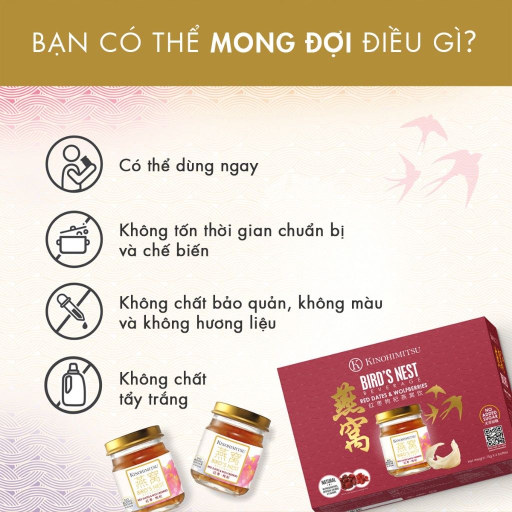  Nước yến Kỷ tử và Táo đỏ 75G | NƯỚC YẾN THƯỢNG HẠNG ĐẸP DA, TRƯỜNG THỌ 